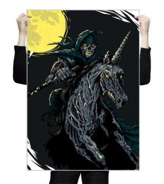 Zombie Ninja on a zombie unicorn Poster